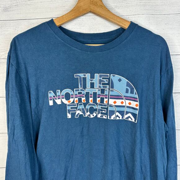 The North Face TNF Mens size Large Half Dome Long Sleeve Graphic T-Shirt Blue - Picture 3 of 9